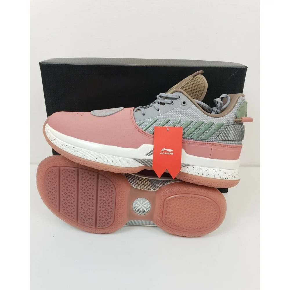 Li Ning WOW 7 Way of Wade 7 Satori - Size 11.5  ABANO79-11‎ Salmon/Gray/Green/Br